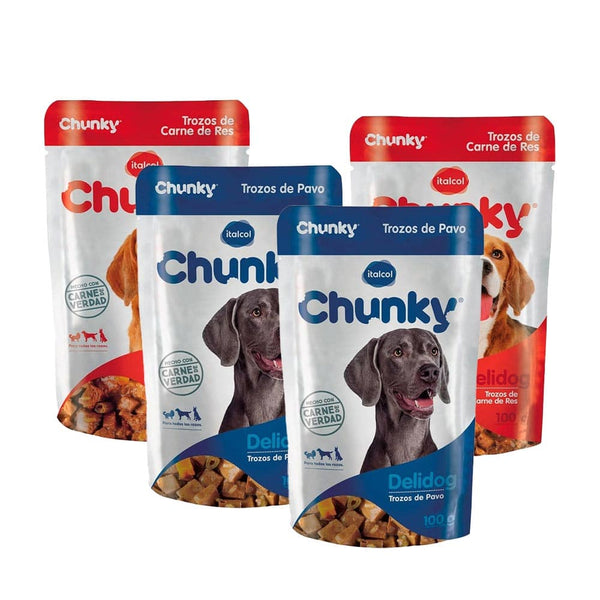 SOBRE CHUNKY DELIDOG PAGUE 3 LLEVE 4 * 100 GRAMOS