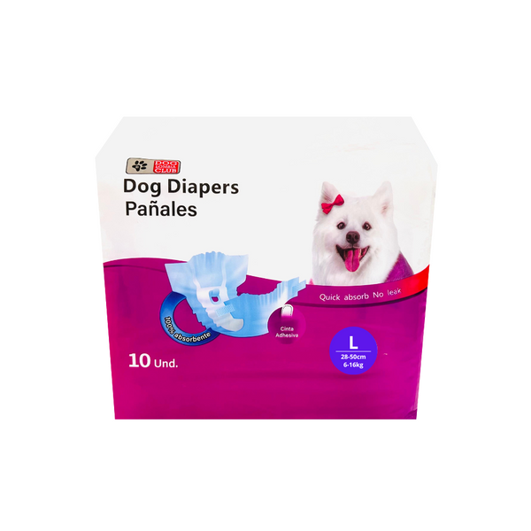 PAÑALES PARA MASCOTAS *10 UND T.L  (6-16KG)  COLMASCOTAS