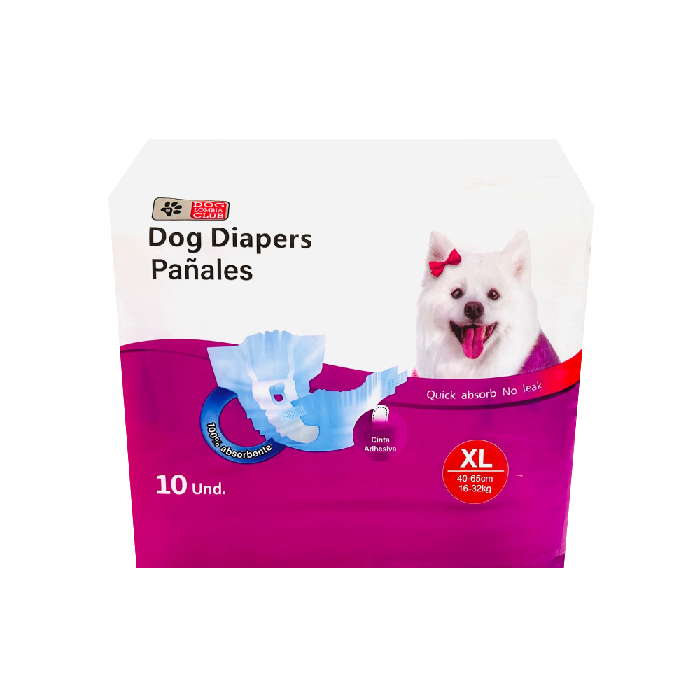 PAÑALES PARA MASCOTAS *10 UND T.XL (16-32KG)  COLMASCOTAS