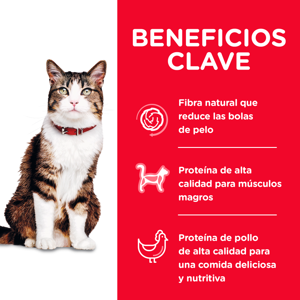 Comida para gato Hills Hairball Adulto 3, 5 Lbs