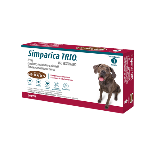 Simparica Trio Caja x 1 Tab. (40 - 60kg) Café