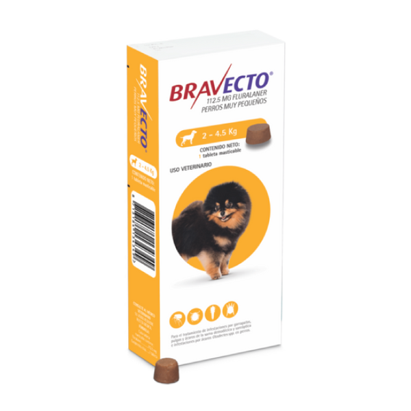 BRAVECTO 2-4.5 KG CAJA *1TAB (3 MESES)