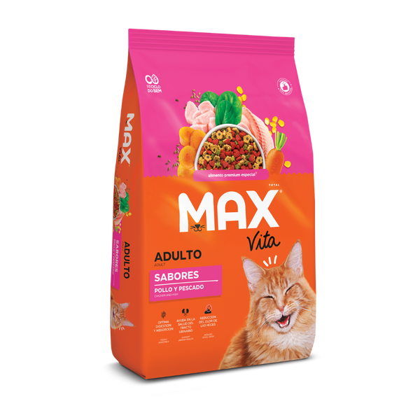 Comida Para Gato Max Vita Adulto Sabores Frango y Peixe 1 Kg