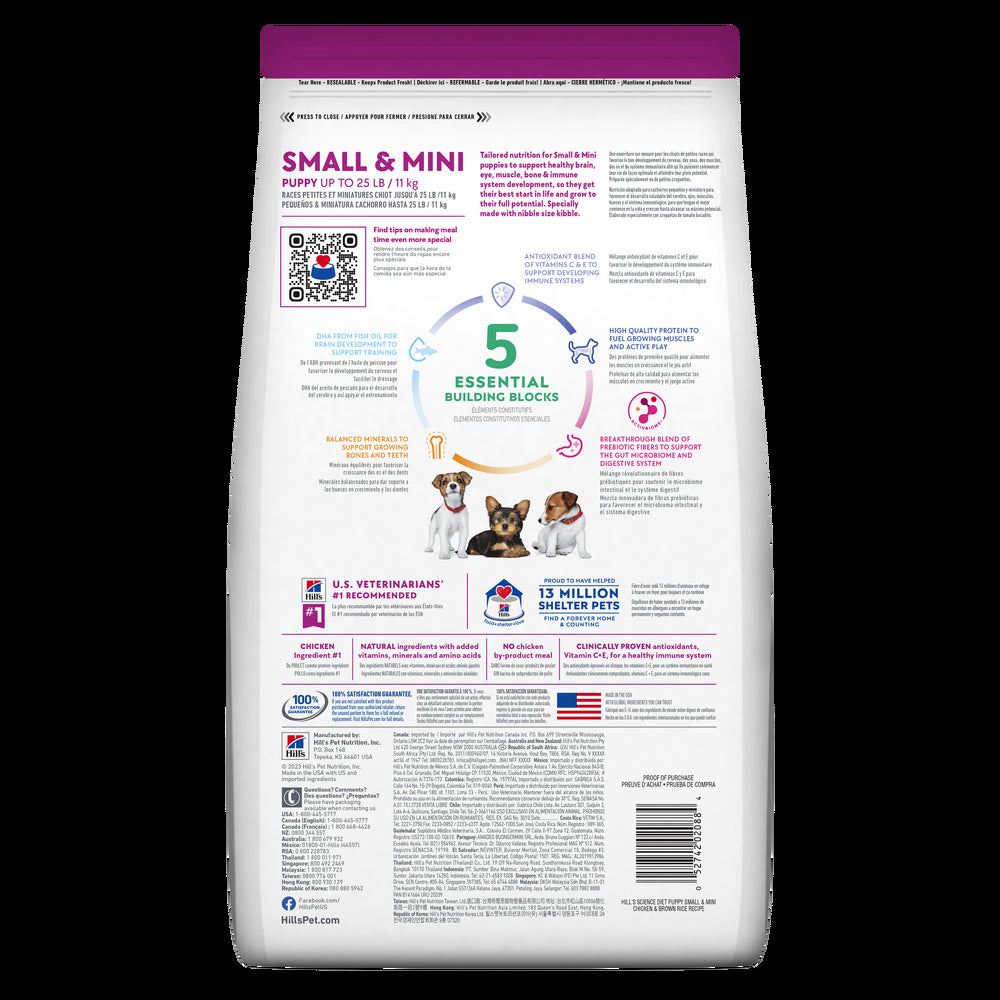 Comida para perros Hills Cachorros Razas Miniatura  4,5 Lbs