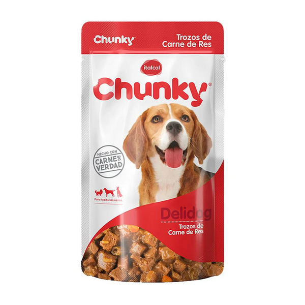 SOBRE CHUNKY DELIDOG TROZOS DE CARNE RES *250 GRAMOS