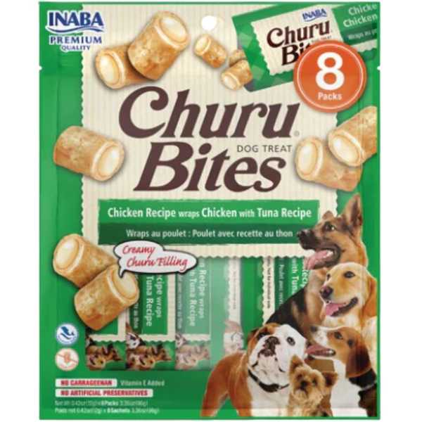CHURU DOG BITES POLLO & ATUN  * 8 UND (VERDE)