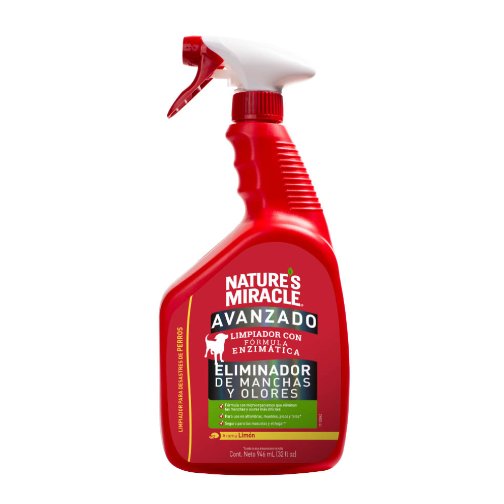 NATURE'S MIRACLE ELIMINADOR OLOR Y MANCHA LEMON *32OZ