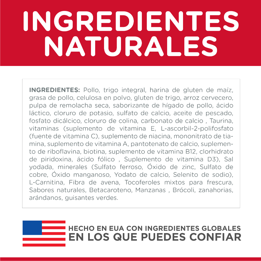 Comida para gato Hills Adulto 7+ Hairball 3,5Lbs