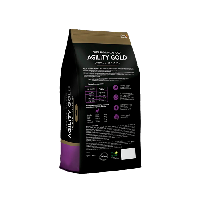 AGILITY GOLD PIEL PEQUEÑOS ADULTOS  *1.5 KILOS