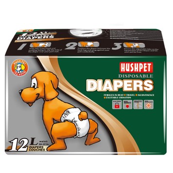 PAÑALES DESECHABLES TALLA L *12UND HUSHPET (16-25KG)
